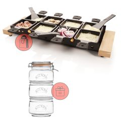 Raclette grande para fundir queso Partyclette XL - Acero -  Boska + REGALO tarros