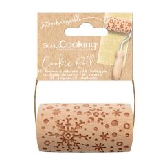 Rodillo marcador de madera copos de nieve Navidad 7 cm - ScrapCooking