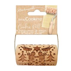 Rodillo marcador de madera Navidad 7 cm - ScrapCooking
