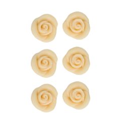 Rosas de mazapán blancas 2,5 cm (6) - Funcakes
