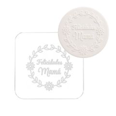 Sello para galletas Felicidades Mamá - Metacrilato grabado