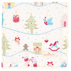 Servilleta de algodón con encaje Laura Christmas White 40 cm - GreenGate