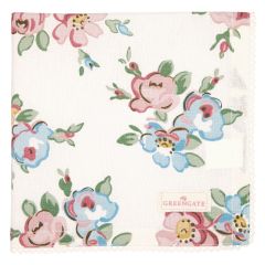 Servilleta de algodón con encaje Madison White 40 cm - GreenGate