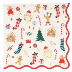 Servilletas de papel con ondas Jolly Navidad (16) - Meri Meri
