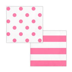 Servilletas de papel rayas y lunares rosas (16) - Creative Converting