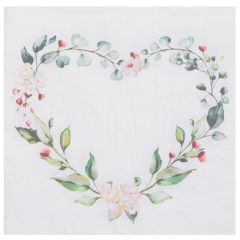 Servilletas de papel corazón flores (20)