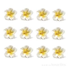 Flores Azaleas blancas y amarillas de azúcar 3 cm (12) - Decora