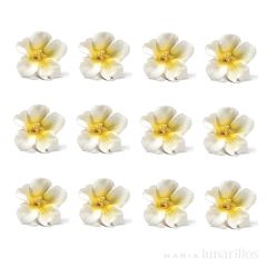 Flores Azaleas blancas y amarillas de azúcar 3 cm (12) - Decora