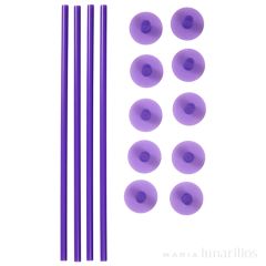 Set 4 pilares y 10 tapas para tartas de pisos - Wilton