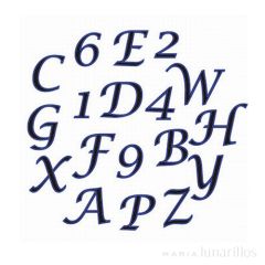 Cortadores tappit letras alfabeto y números cursiva (4) - FMM