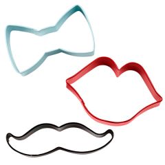 Cortadores pajarita, bigote y labios (3) - Wilton