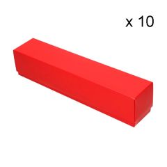 Cajas para turrón rojas con tapa 32 x 6 x 6 cm (10) - Funcakes