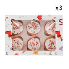Cajas para 6 cupcakes y 12 mini cupcakes Saint Nicholas con ventana 24,5 x 16,5 x 9,5 cm (3)