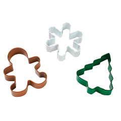 Cortadores copo de nieve, muñeco de jengibre y árbol de Navidad (3) - Wilton
