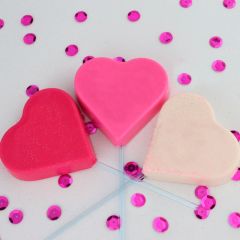 Set de moldes para chocolate 3 piruletas corazones