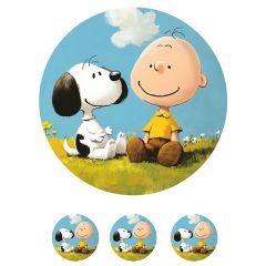 Papel de azúcar de Snoopy & Charlie Brown - 20 cm - María Lunarillos