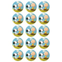 Oblea de Snoopy & Charlie Brown - 5 cm (15) - María Lunarillos