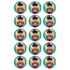 Papel de azúcar Dragon Ball 1 - 5 cm (15) - María Lunarillos