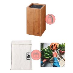 Soporte para cuchillos con interior flexible - Madera - WMF + REGALO bolsa conservación