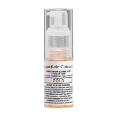 Spray de purpurina en polvo oro 10 g - Sin gluten - Sugarflair