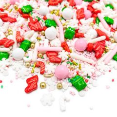 Sprinkles bastones, botas y regalos de Navidad Christmas Morning 90 g - Happy Sprinkles