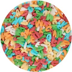Sprinkles letras arcoíris 50 g - Funcakes