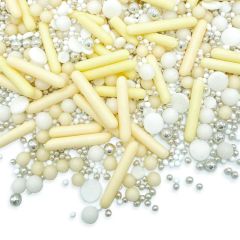 Sprinkles blanco, plateado y crema Peaches´nd Cream 90 g - Happy Sprinkles
