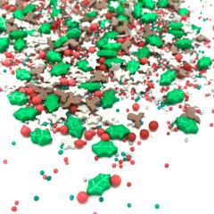 Sprinkles plata, rojo, verde y marrón Red Nose 90 gr - Happy Sprinkles