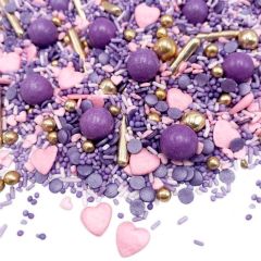 Sprinkles de corazones Purple Elegance 90 g - Happy Sprinkles