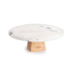 Stand de mármol blanco y madera 20 x 7 cm - Lacor
