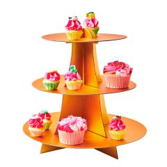Stand para cupcakes 3 niveles dorado - Funcakes