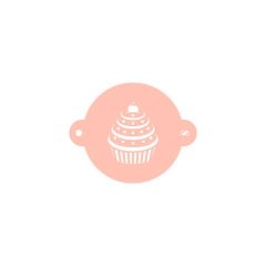 Stencil cupcake (nº1), 9 cm - TodoStencil