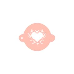 Stencil corazón con hojas 9 cm - TodoStencil