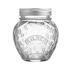 Tarro de cristal fresa, con tapa metálica plateada para sellado al vacío 400 ml - Kilner