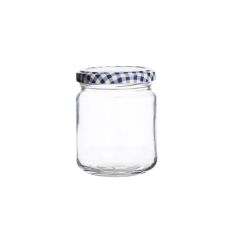 Tarro de cristal redondo con tapa vichy azul 228 ml - Kilner