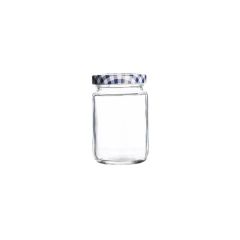 Tarro de cristal redondo con tapa vichy azul 93 ml - Kilner