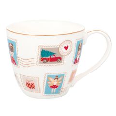 Taza de cerámica con asa mug Xmas Letter White 250 ml - GreenGate