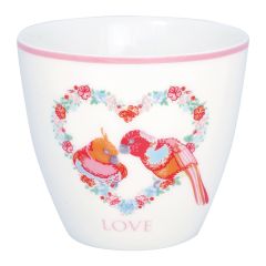 Tazón de cerámica para leche Xenia Love White 350 ml - GreenGate
