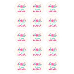 Papel de azúcar de Te quiero Mamá - 5 cm (15) - María Lunarillos