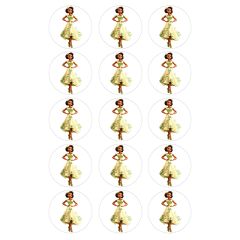Papel de azúcar de la Princesa Tiana - 5 cm (15) - María Lunarillos