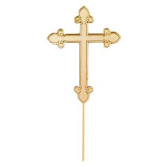 Topper cruz acrílica dorada efecto espejo 11,5 cm