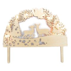 Topper de madera con LEDs bosque Navidad - ScrapCooking
