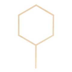 Topper de madera hexágono 15 cm - PartyDeco