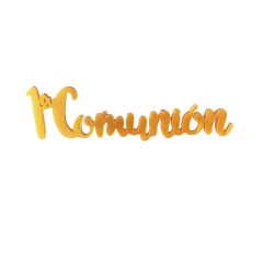 Topper frontal dorado 1ªComunión 12 cm - Cutter Sweet