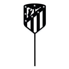 Topper para tartas negro escudo del Atlético de Madrid 8 cm 