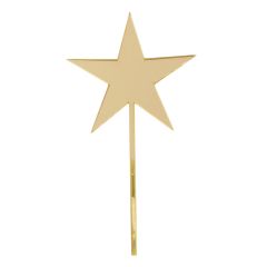 Topper estrella acrílica dorada efecto espejo 8 cm