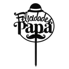 Topper Felicidades papá 15,6 cm - Dekora