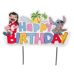 Topper Happy Birthday Lilo y Stitch 17 cm - Dekora