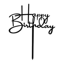 Topper Happy Birthday negro 15,5 cm - Dekora