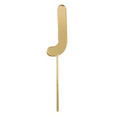 Topper letra "J" acrílica dorada efecto espejo 8 cm